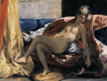  croix tableaux - Femme avec un perroquet Romantique corps humain Eugene Delacroix